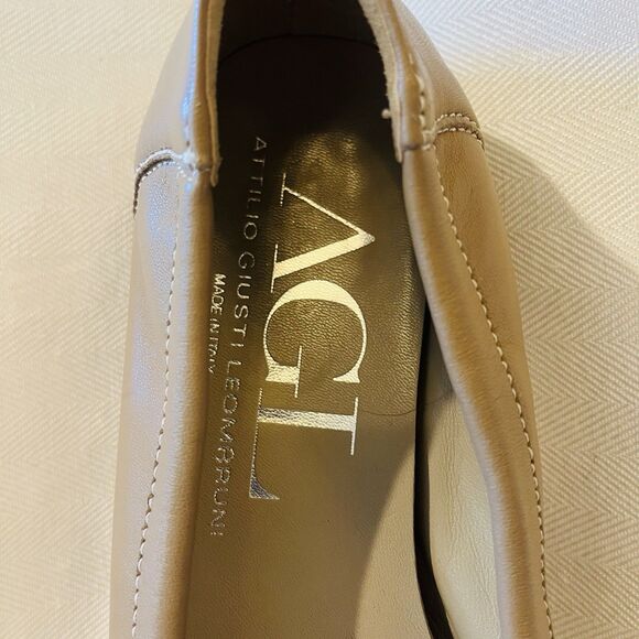 AGL Ballet Flats Patent Leather Monika Cap Toe Basi-Ghib-Gold Beige EU 39 US 9 - Picture 8 of 16